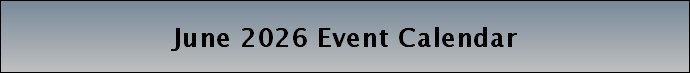 June 2026 Event Calendar
